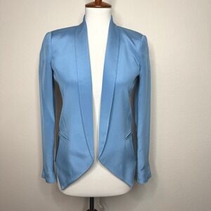 TRUTH & PRIDE Silk Cutaway Blazer XS Lt Blue Lined Shawl‎ Collar Office Career